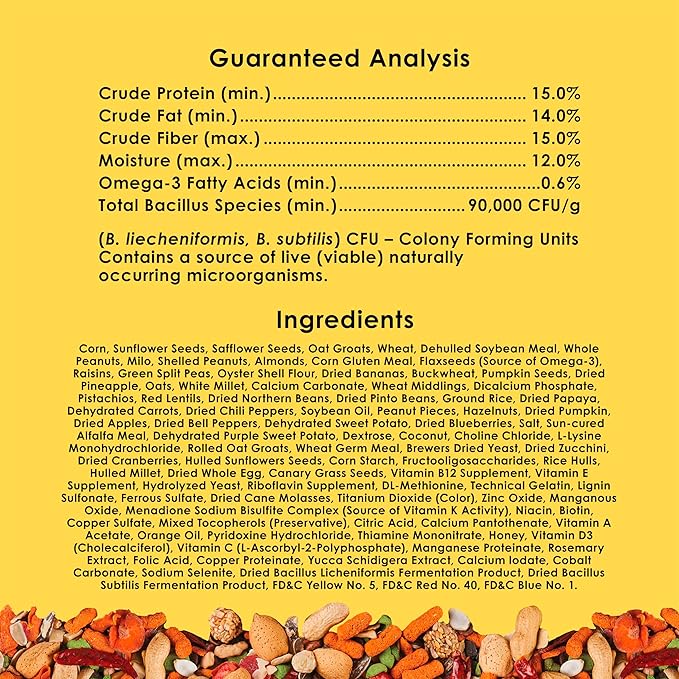 Kaytee Fiesta Parrot Food, Nutritious and Fun Blend, Supports Skin, Feather, Digestion, Brain and Heart Health, 4.5 pounds