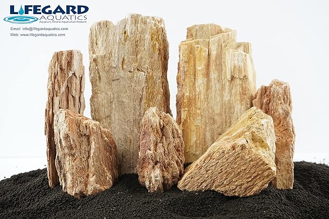 Lifegard Aquatics Aquascaping Burma Petrified Stone Kit – Decorative Aquarium Rocks, Fish Tanks – 25 Gallon Kits