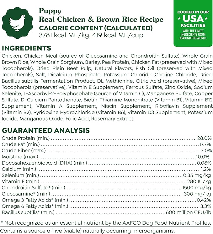 Greenies Smart Essentials Puppy High Protein Dry Dog Food Real Chicken & Brown Rice Recipe, 5.5 lb. Bag