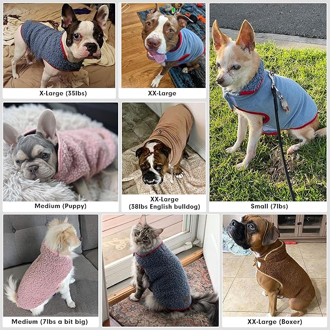 cyeollo Warm Dog Coat Fleece Sherpa Winter Sweater, Reversible Large Dogs Jacket Vest with Leash Hole, Soft Coats for Large Dogs Cold Weather, Green, XXXL