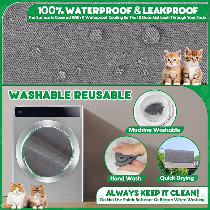 Cat Scratch Furniture Protector - Anti-Slip, Waterproof Sofa Cover to Keep Cats Off, Pet-Friendly Couch Protectors for 3 Cushion Couch, Anti-Scratch Couch Cover for Pets and Kids 118"X91"Dark Gray