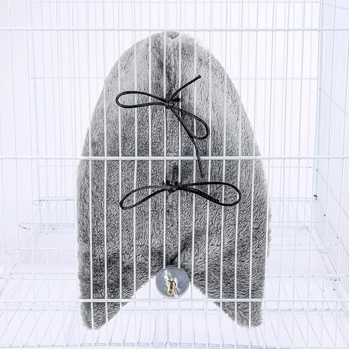 Comfort Corner Fleece Bird Blanket Parrot Cage Snuggle Hut Warm Bird Nest House Bed Hanging Hammock Toy for Parakeet Cockatiel Pigeon Small Animals Shelter Plush Bedding(Size L)