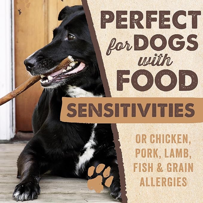 Mighty Paw Naturals Bully Sticks for Small & Medium Dogs - Grass Fed Beef Chews. Bully Sticks for Large Dogs. Lower Odor Stick Treat. Single Ingredient (6" - 5 Pack)
