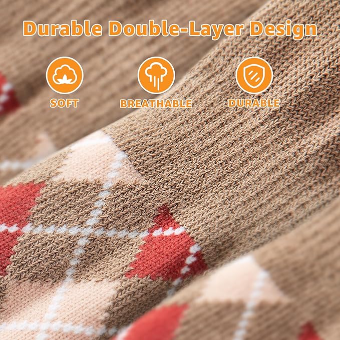 LOOBANI Dog Socks to Prevent Licking Paws - Dog Socks for Hardwood Floors Anti Slip for Traction Control - Dog Grippy Socks for Senior Dog Small Medium Large Dogs on Tile Floors, Caramel XS