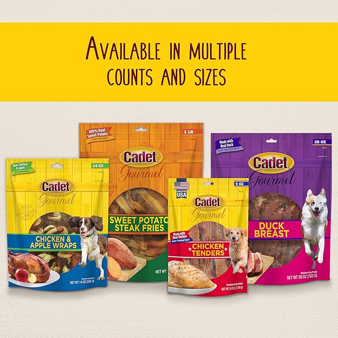 Cadet Gourmet Chicken Breast Dog Treats - Healthy & Natural Chicken Dog Training Treats for Small & Large Dogs - Inspected & Tested in USA (28 oz.)