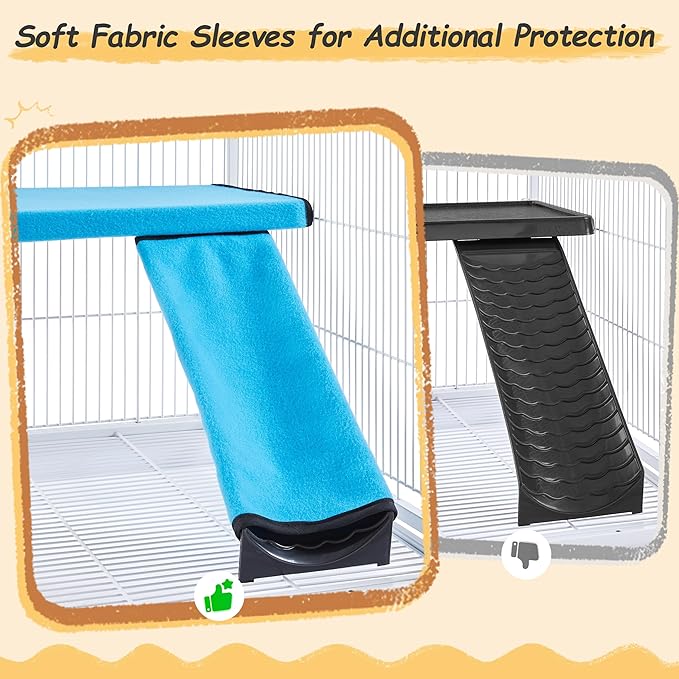 Yaheetech Small Animal Cage, Metal Pet Cage with Removable Tray/Ladder/Wheels, Ferret Cage, Chinchilla Cage, Sugar Glider Cage, White