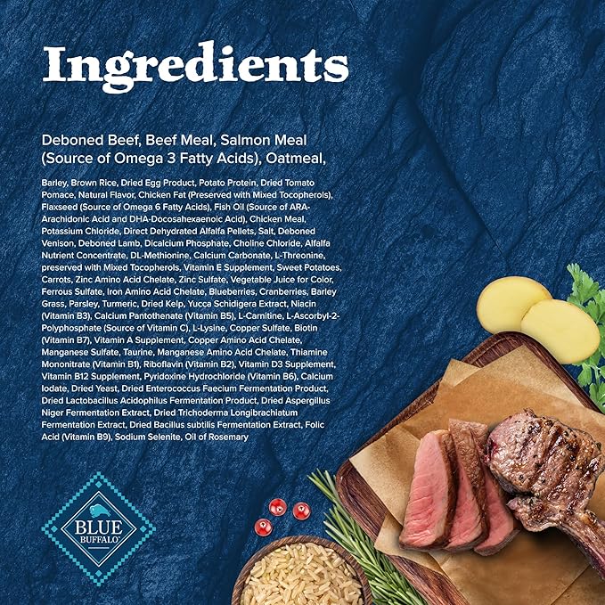 Blue Buffalo Wilderness High-Protein Rocky Mountain Recipe Dry Food for Puppies, Red Meat & Grains, 28-lb Bag