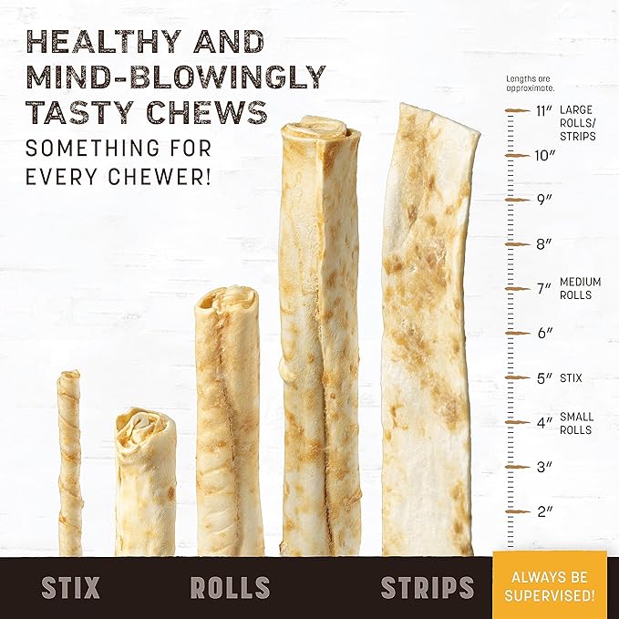 Earth Animal No Hide Strips Peanut Butter Flavored Vegetarian Natural Treats | No Rawhide | Quick & Thin Dog Chews - 4 Count