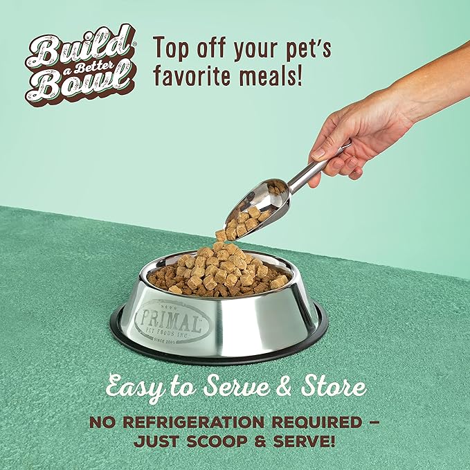 Primal Dog Food Toppers & Cat Food Toppers, Cupboard Cuts, Grain Free Meal Mixers with Probiotics, Raw Freeze Dried Dog Treats & Cat Treats, Great for Training (Chicken, 3.5 oz)
