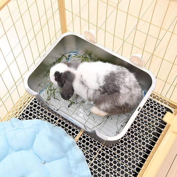 Stainless Steel Sifting Litter Box for Rabbit (L)
