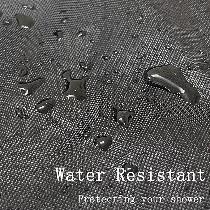 Outdoor Solar Shower Cover, Heavy Duty 600D Waterproof All Weather Protection for Pool Showers 83 x 11.8 inches Black