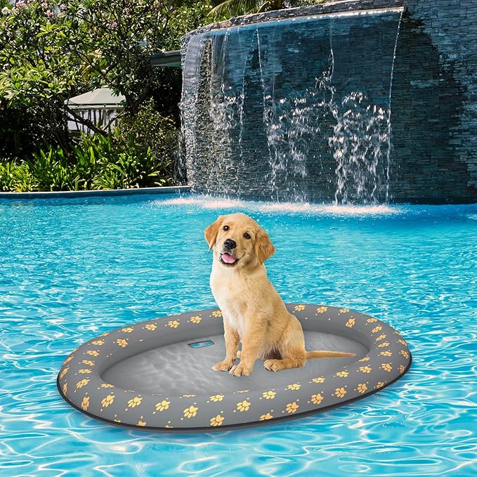 Pet Soft Dog Float Raft - Inflatable Dog Swimming Float for Summer (Gray)