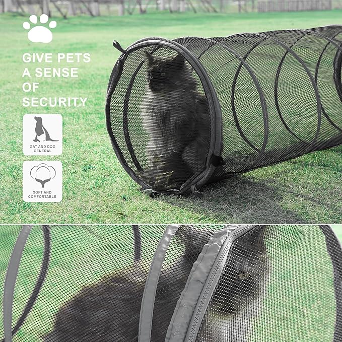 Cat Enclosures, 3-in-1 Cat Tower Tent with Tunnel/Pop Up Cube,Climbing Cage Outdoor Catio Portable Playpen Play Tents for Cats Kitten and Small Animals