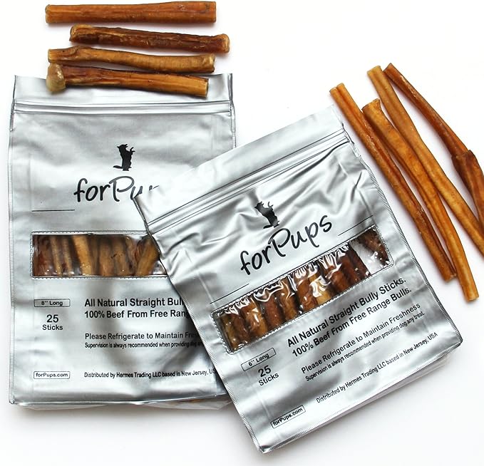 Jumbo 6" Bully Sticks (2 POUNDS) for Large Dogs, for Extreme Chewers, Natural & Fully Organic, 100% Beef Pizzle Dog Chew, Fully Digestible Dental Treats (6 inch, 2 lb / 32 oz)