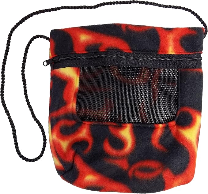 Bonding Carry Pouch for Sugar Gliders and Other Small Pets (Hot Rod Flames)