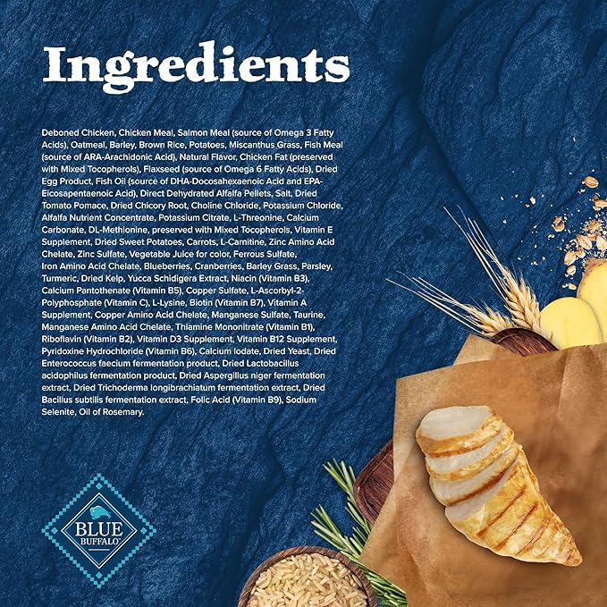 Blue Buffalo Wilderness Natural High-Protein Dry Food for Large Breed Puppies, WITH WHOLESOME GRAINS, Chicken, 28-lb Bag.