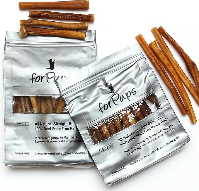 Thick 6" Bully Sticks (2 POUNDS) for Large & Medium Dogs, for Aggressive Chewers, Natural & Fully Organic, 100% Beef Pizzle Dog Chew, Fully Digestible Dental Treats (6 inch, 2 lb / 32 oz)