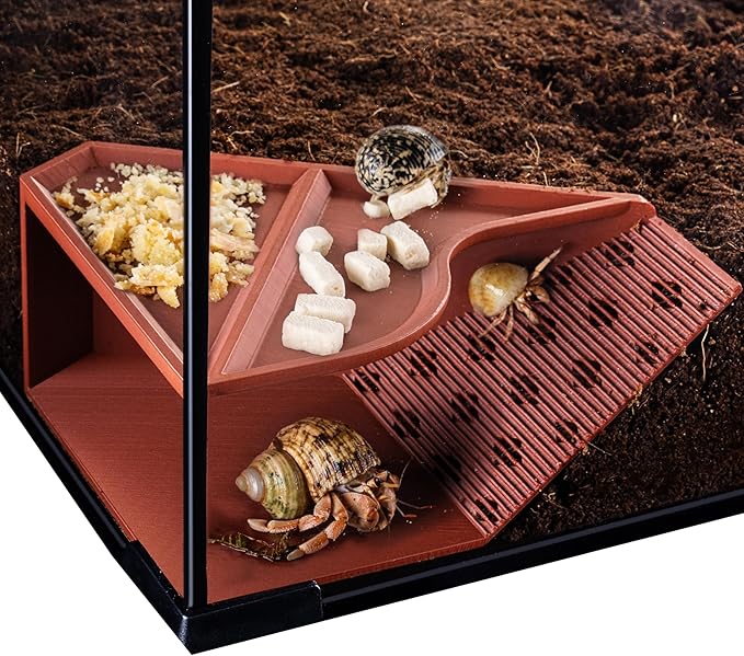 Hermit Crab Cave Hideout with Climbing Tunnel, Hermit Crab Tank Accessories & Climbing Toys, Habitat Decor for Pet Crab (for Crabs up to 2.4in Tall)