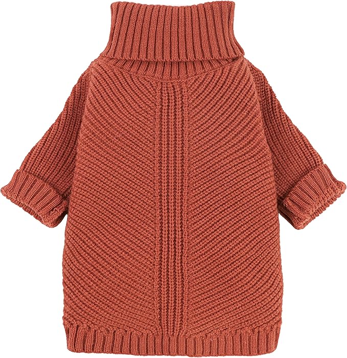 Fitwarm Thermal Knitted Dog Sweater Doggy Winter Coat Pet Clothes Doggie Turtleneck Jacket Puppy Outfits Cat Sweatsuit Red Small