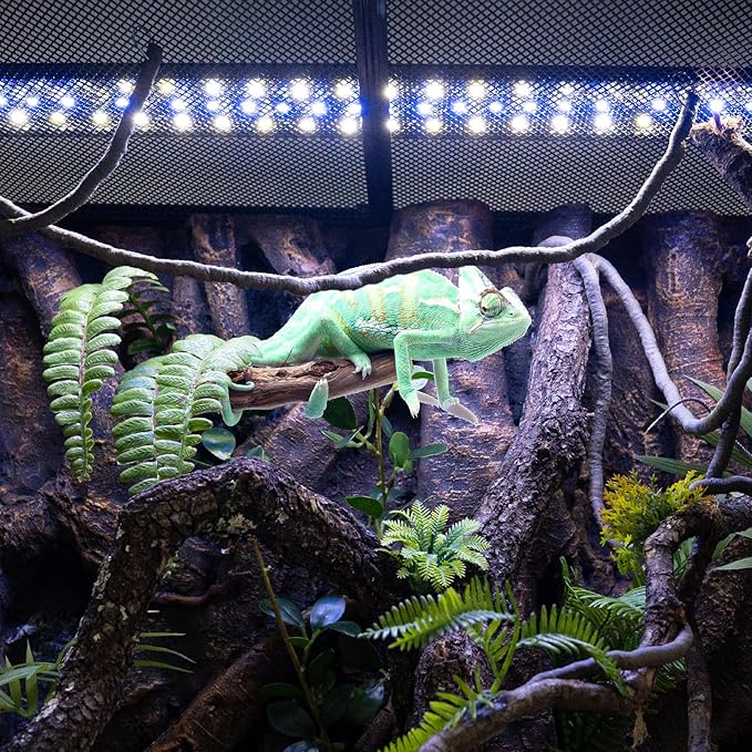 REPTI ZOO UVB Reptile Light with Dimming | 28 inch UVB LED Light Bulb for Reptile | 12W 10.0 UVB Lamp for Bearded Dragon Gecko Chameleon Frog | Reptile Light Bar Fixture with Controller