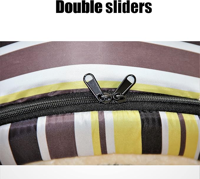 Dog Bed,2 Ways to Use,Indoor Pet House with Fluffy Mat,Removable and Washable Cover,Splash-Proof House and Non-Slip Bottom,for Extra Large Dogs(3XL Vertical Stripes)