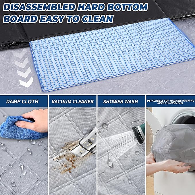XXL Dog Car Seat Cover for Back Seat Hard Bottom, Truck Pet Back Seat Extender, 100% Waterproof&Scratchproof Backseat Protector, Nonslip Dog Bed Hammock for Pickup Truck Car Crew Cab F150 (Gray)