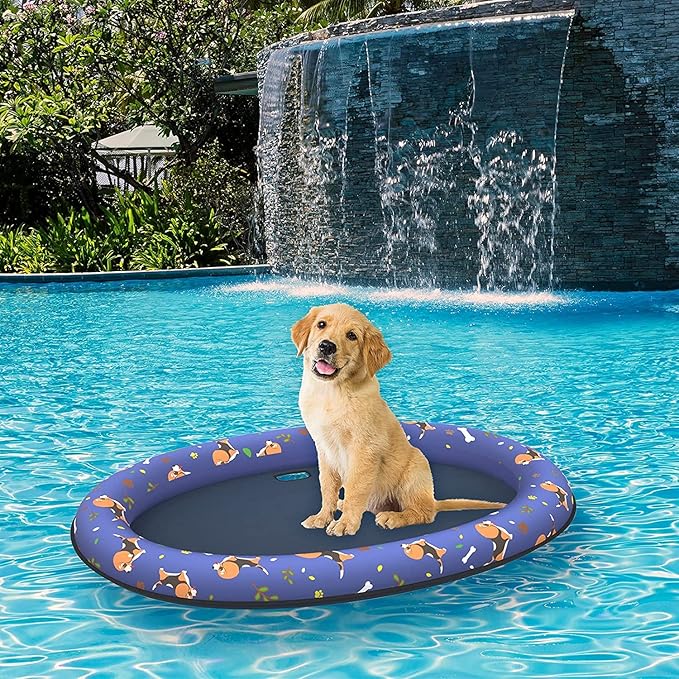 Pet Soft Dog Float Raft - Inflatable Dog Swimming Float for Summer (Large, Dog2)