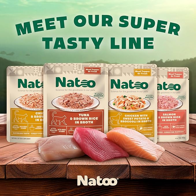 NATOO Dog Food Topper for Picky Eaters & Dog Treat (Salmon with Brown Rice), Dog Toppers for Dry Food, Wet Meal Toppers for Dogs & Puppies, Limited Ingredient Dog Food, 3 oz (Case of 20)