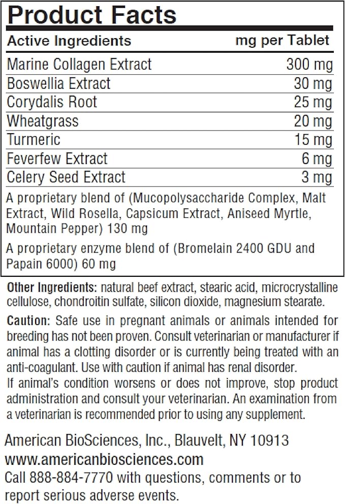 DGP, All-Natural Joint Supplement for Dogs - Joint Support with Turmeric Boswellia Extract - 60 Chewable Pet Tablets per Bottle (60 Count (Pack of 1))