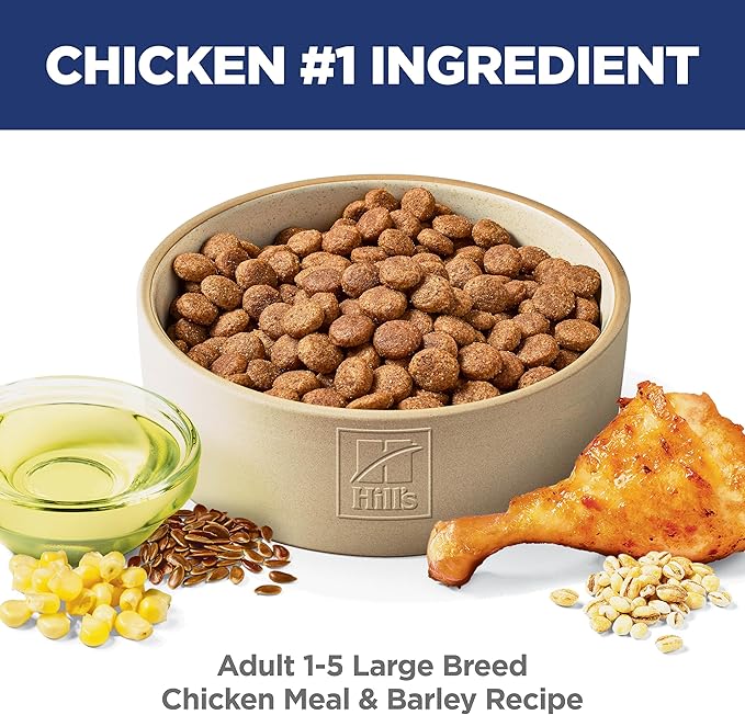 Hill's Science Diet Large Breed, Adult 1-5, Large Breed Premium Nutrition, Dry Dog Food, Chicken & Barley, 45 lb Bag