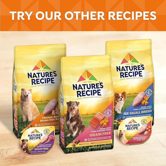 Nature's Recipe Grain Free Dry Dog Food, Salmon, Sweet Potato & Pumpkin Recipe, 4 lb. Bag