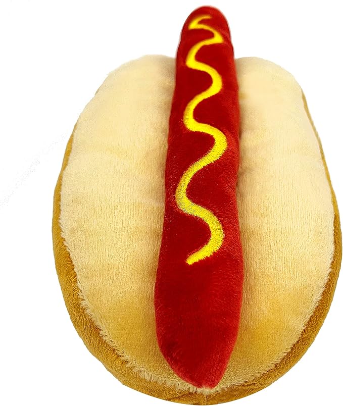 NCAA Alabama Crimson Tide HOT Dog Plush Dog & CAT Squeak Toy- Cutest HOT-Dog Snack Plush Toy for Dogs & Cats with Inner Squeaker & Beautiful Football/Basketball Team Name/Logo