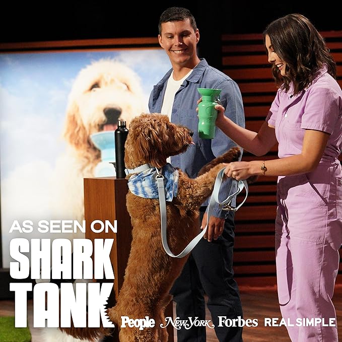 Springer Dog Water Bottle | Portable Travel Water Bottle Dispenser for Dogs | Dog Gift Seen on Oprah's Favorite Things, Shark Tank | Leak-Proof Bottles Fill Bowl with Water | BPA-Free 44oz Gray