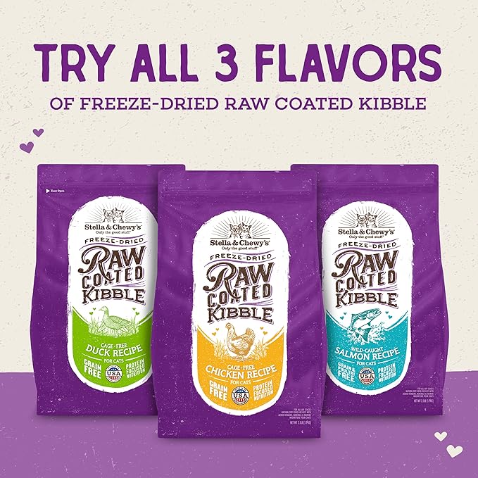 Stella & Chewy's Raw Coated Cat Food - High Protein, Grain-Free Kibble with Cage-Free Chicken - Premium Digestive Support with Probiotics - Natural Small Kibble - Perfect For Picky Eaters - 10 lb Bag