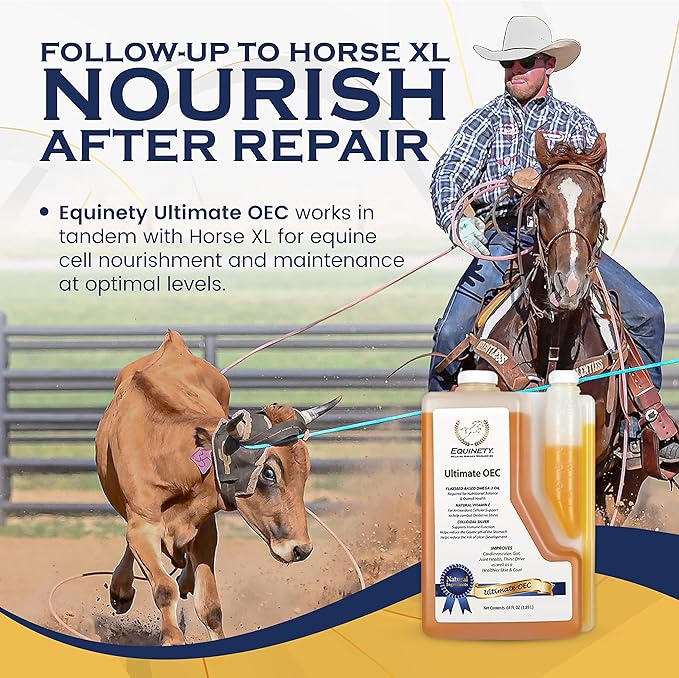 Ultimate OEC – Horse Supplements & Hoof Supplements for Horses - Omega 3 with Flax Seed, Horse Oil, Vitamin E for Horses & Coat Defense - Vet-Approved Joint Supplement & Hoof Oil