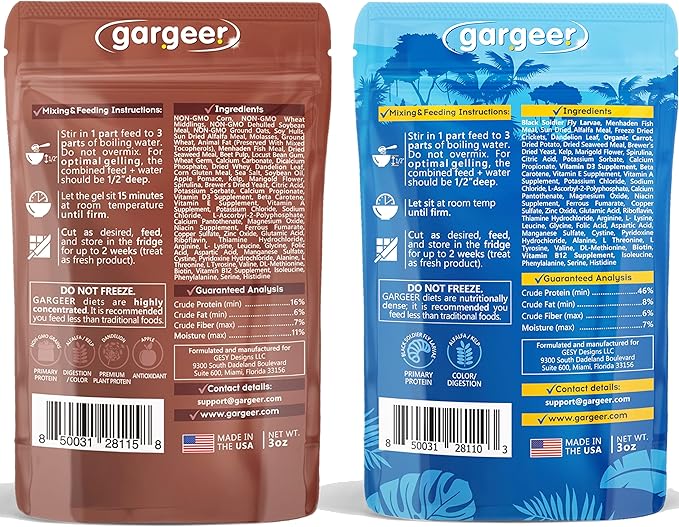 Bundle of Bearded Dragon Complete Gel Diet Food + Bugs & Insect Gel Food - Premium Formulas in one Set, Proudly Made in The USA