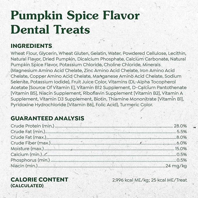 Greenies Teenie Dental Dog Treats, Pumpkin Spice Flavor, Limited Edition, 12 oz. Pack (43 Treats)