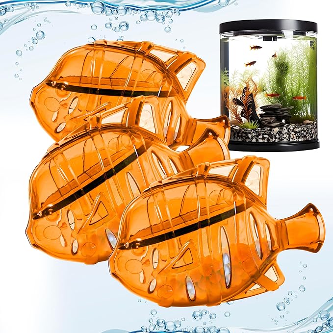 Aquarium Water Clarifier | Clear Cloudy Fish Tank Water Treatment, Safe for Freshwater & Saltwater Fish and Plants - Orange, 3 Pack
