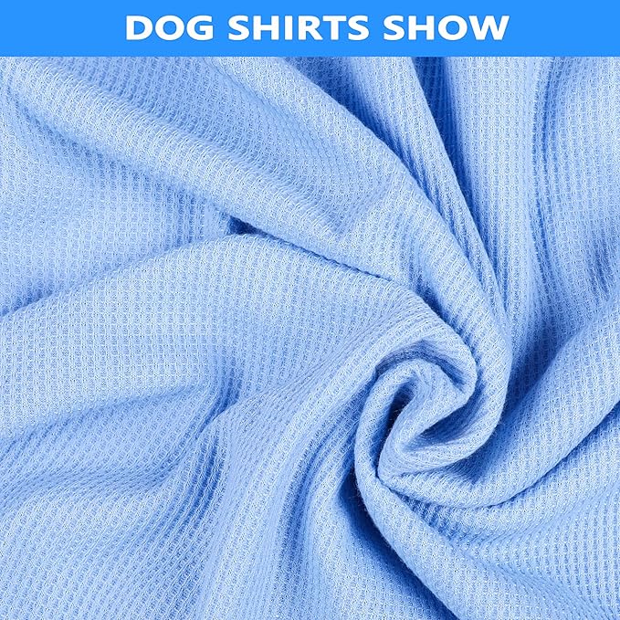 2 Pack Dog Shirt Vest Dog Clothes for Small Dogs Summer Waffle Puppy T-Shirts Soft Sleeveless Pet Clothes Lightweight Medium Large Doggy Outfit Cat Clothing (Blue+Grey, Large)