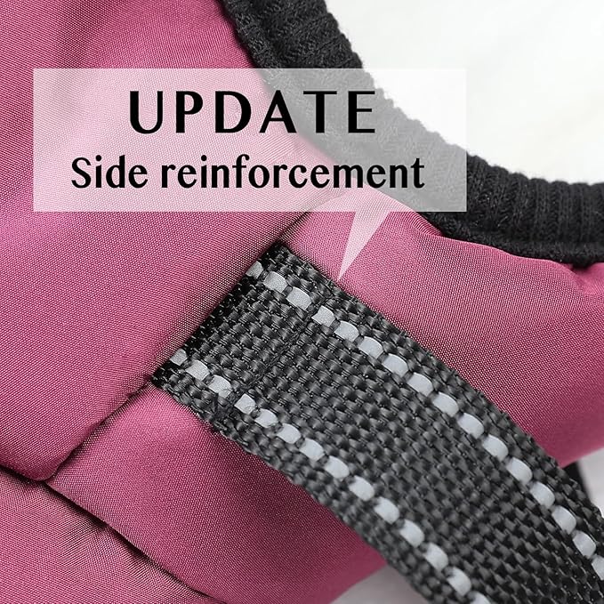 Aiboria Dog Jackets Coat for Winter Windproof Waterproof Skiing Dog Vest Fleece Warm Chest Strap Belt Purple L