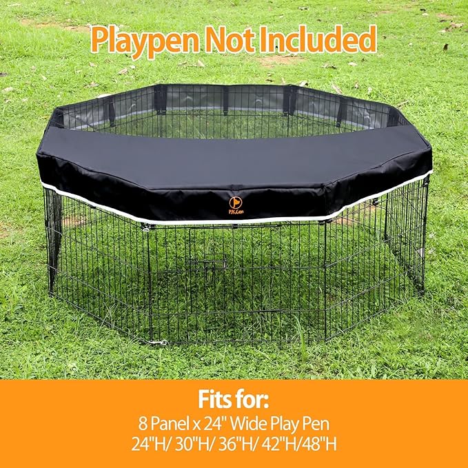 PJYuCien Mesh Top Cover - Fits 8 Panels 24 Inch Width Plastic/Metal Pet Pen Octagonal Dog Playpen (Note: Only Pen Top Cover, NO PLAYPEN!!!)