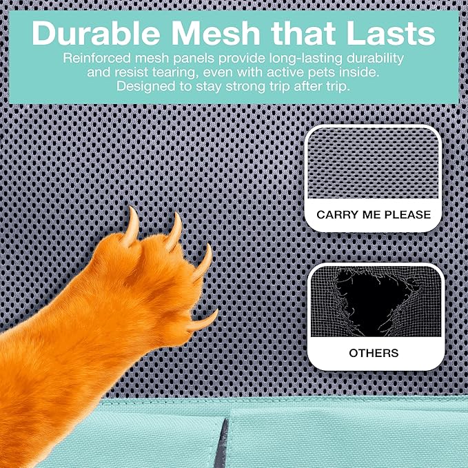 CMP – Pet Backpack Carrier for Small Dogs, Cats, Kittens, Rabbits – Airline Approved Travel Bag with Breathable Mesh and Padded Straps – Soft-Sided Cat Carrier Backpack for Hiking, Camping, Trips