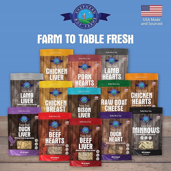Freeze Dried Dog and Cat Treats, Chicken Heart, All Natural Freeze-Dried Dog Treat & Snacks, Made in USA, High in Protein, Single Ingredient, Made in The USA, 3oz