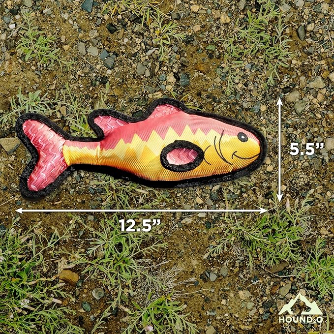 Dog Toys | Plush Toy Fish Bass Stuffed Animal for Dogs | Outdoor Toy - Easy to Clean and Made from Non Toxic Materials