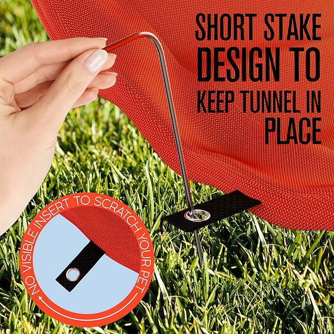 Houseables Dog Agility Tunnel, Dog Tunnel, Agility Equipment, Puppy Obstacle Course, Crawling, Pet Playground, Small, Medium, Large, Indoor/Outdoor, Play, Pop Up Set, Exercise Tube, Toy, Red, 18 Feet