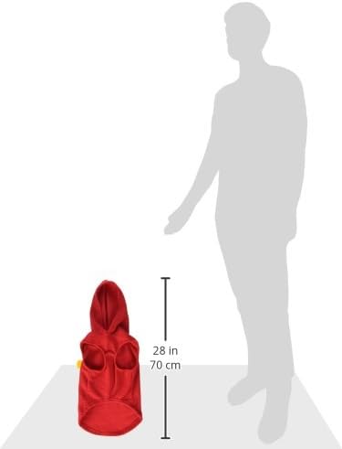 Gooby Fleece Vest Hoodie Dog Sweater - Red, X-Large - Warm Pullover Dog Hoodie with O-Ring Leash for Small to Medium Dogs