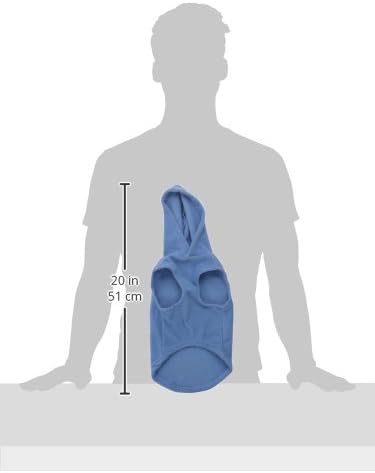Gooby Fleece Vest Hoodie Dog Sweater - Blue, Medium - Warm Pullover Dog Hoodie with O-Ring Leash for Small to Medium Dogs