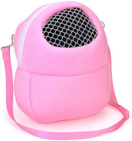 Pet Carrier Backpack for Small Animals, Travel Handbag for Cat, Puppy, Guinea Pig, Hedgehog, Hamster (Pink, Large)