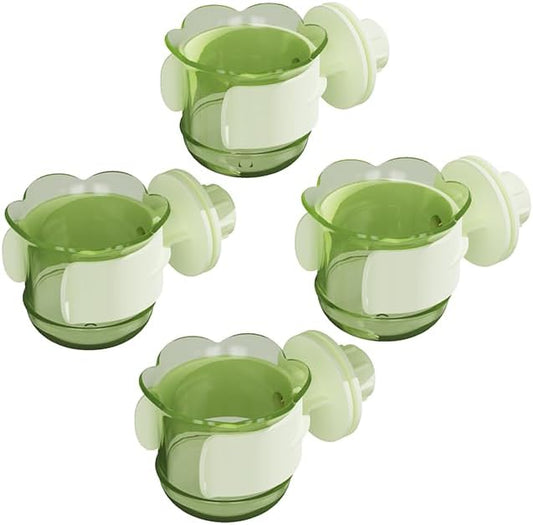 2pcs/4pcs PET Bird Bowls with Clamp, Bird Cage Feeder, Durable Water Bowl, Feeding Cups, Water Feeder for Cockatiel, Parakeet, Macaw, Finches, Lovebirds, Small Animals Gray (Light Green, 4pcs)