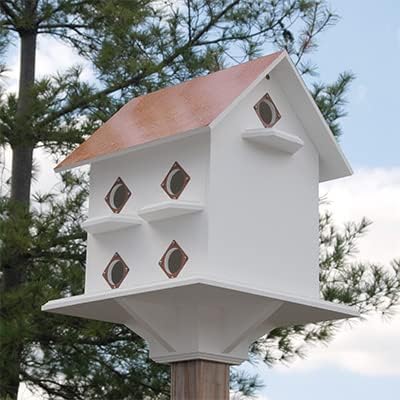BestNest Wing & A Prayer Purple Martin Mansion Bird House - Hammered Copper Roof - Purple Martin House for Outdoors - Martin Bird Houses - Elegant Design for Gardens & Large Yards